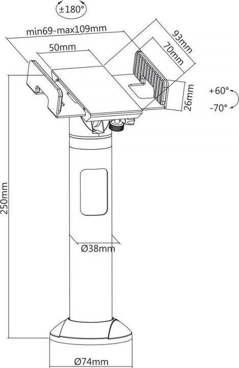 Immagine prodotto Maclean MC-847 - Impugnatura per utensili manuali - Nero - 0 - 180° - 3,8 cm