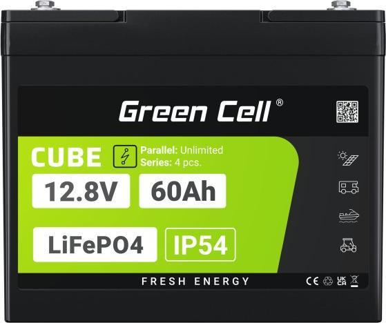 Actual product image GreenCell Green Cell CUBE LiFePO4 Spezial-Akku LiFePo-Block Schraubkontakt Li-Ion 12.8 V 6 (12.80 V, 60 Ah)