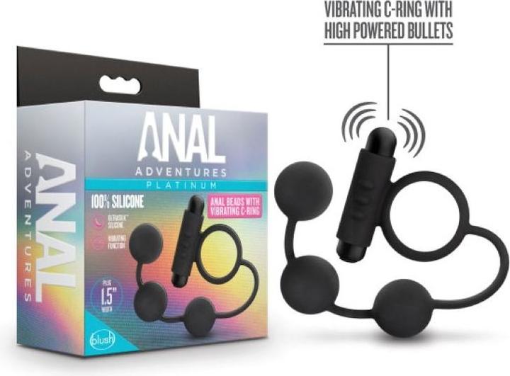 Actual product image Blush Anal AdventuresÂ Platinum Analperlen mit vibrierendem Penisring