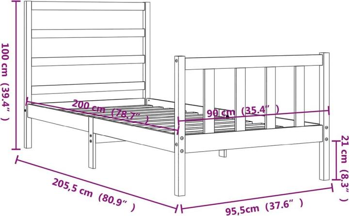 Produktbild vidaXL Medwyn (90 x 200 cm)