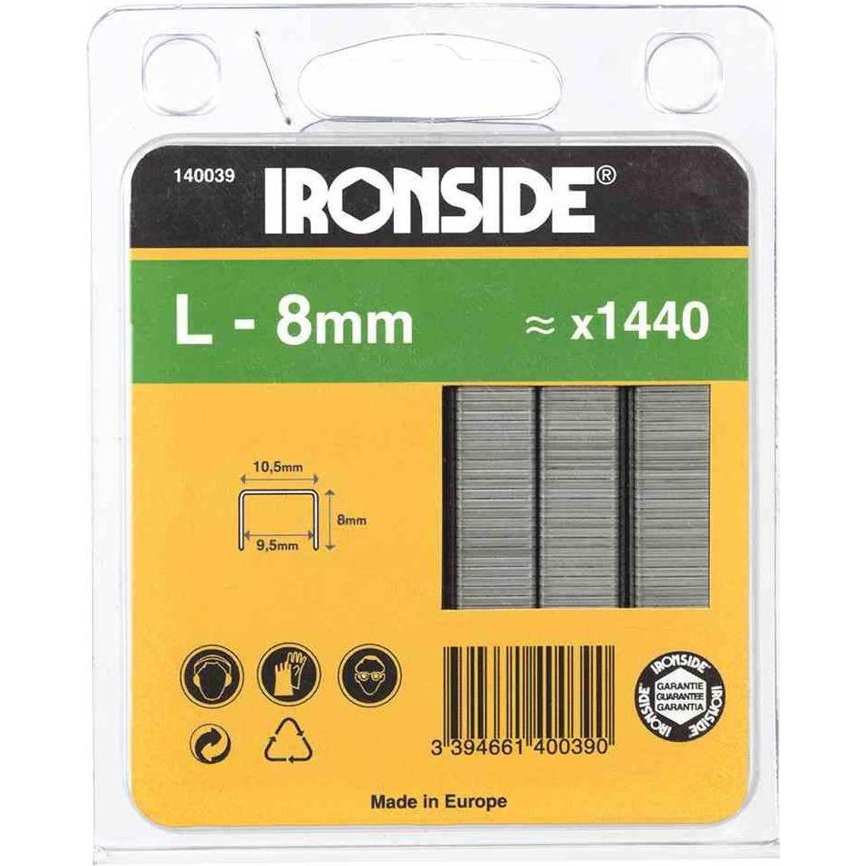 Ironside, Büroklammer, Heftklammer 8 mm, L (1440 x)