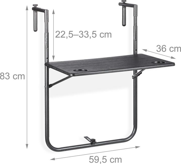 Produktbild Relaxdays Balkonhängetisch (59.50 cm)