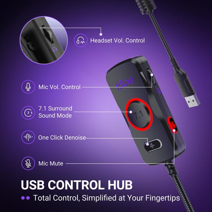 Actual product image Fifine H18V Gaming-Headset kabelgebunden USB + 3,5 mm (Cable)