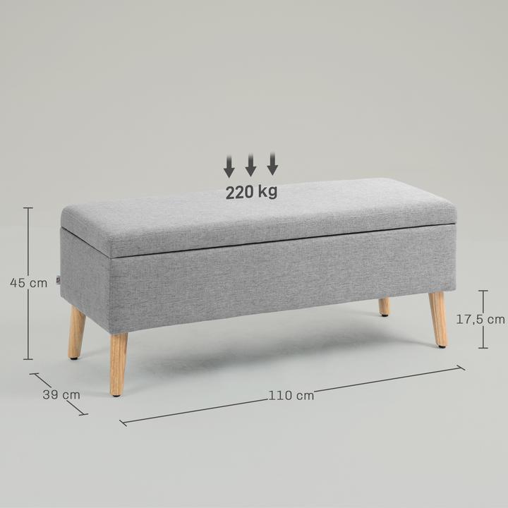 Actual product image Homcom Sitzbank Polyester, Kautschukholz Grau (39 cm)