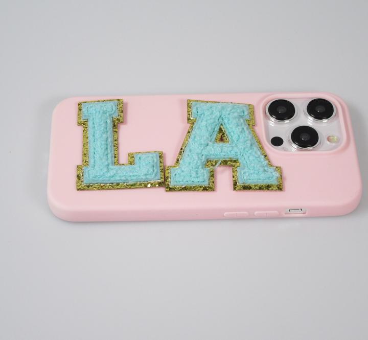 Produktbild PhoneLook Sticker Aufkleber für Handy/Tablet/Computer 3D gestickt Türkis Buchstabe O