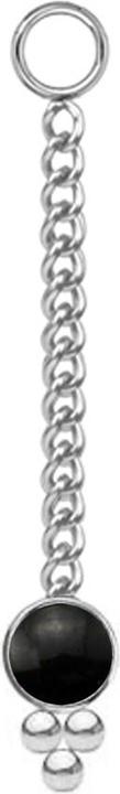 Produktbild Star Piercing Anhänger silber Kette mit Anhänger schwarzer Onyx Stein drei Kugeln (ohne Messing, Mineralisch, Chirurgenstahl 316L)