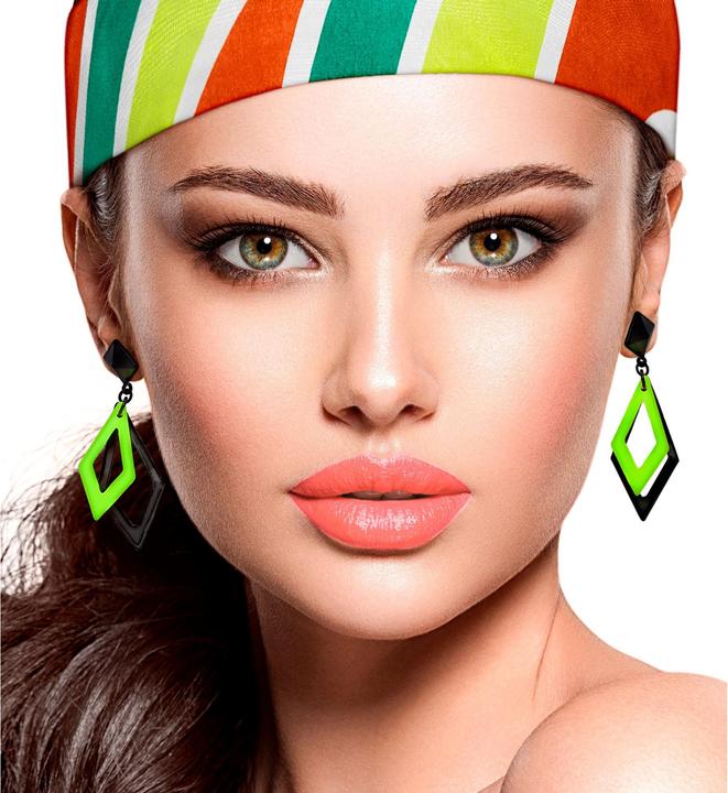 Immagine prodotto Widmann Orecchini a rombo nero e verde fluo