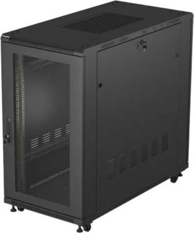 Actual product image Lanberg 19" 22U 600x1200 Vertical rack cabinet with perforated door, black (10.86 RU, 19 inch rack)