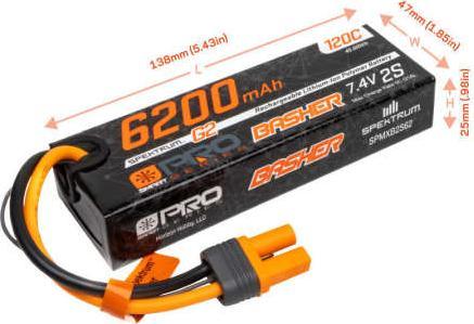Produktbild AKKU Li-Po 2S 7.4V 6200mAh 120C G2 Smart Pro Basher IC5 (7.40 V, 6200 mAh)