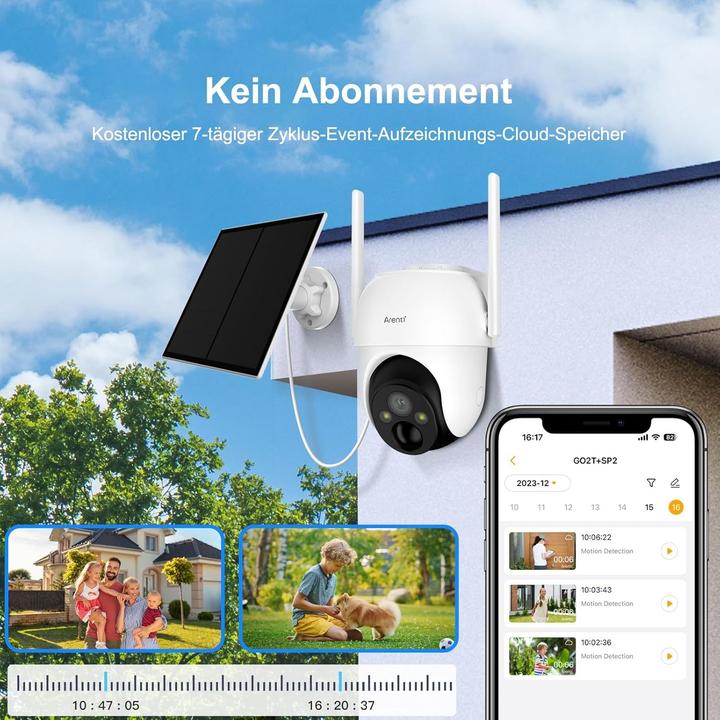 Produktbild Arenti GO2T+SP2-EU WLAN IP Überwachungskamera 2304 x 1296 Pixel (2304 x 1296 Pixels)