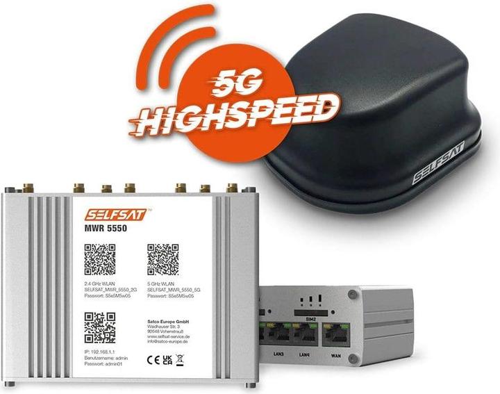 Actual product image Selfsat MWR 5550 roof antenna incl. Internet router