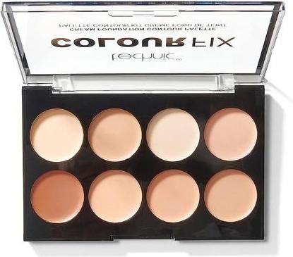 Technic Colour Fix Cream Foundation Contour Makeup Palette mit 8 Farbtönen - Abdecken, Gestalten und (elfenbeinfarben)