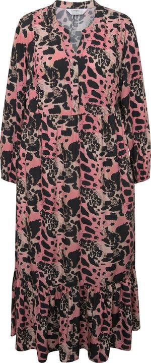 Image du produit Angel of Style Robe maxi coupe trapèze à mélange de motifs animaux, col tunisien et manches longues (48)