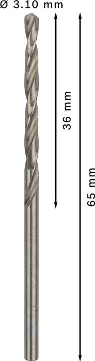 Produktbild Bosch Professional Zubehör PRO Metal HSS-G Spiralbohrer, 3,1 x 36 x 65 mm (3.1 mm)