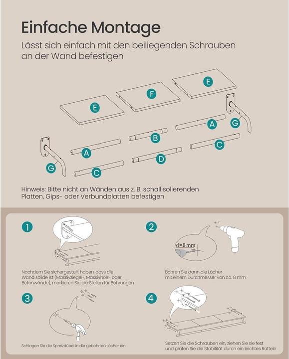 Image du produit Songmics Songmic Garderobe aus Holz und Metall,Braun