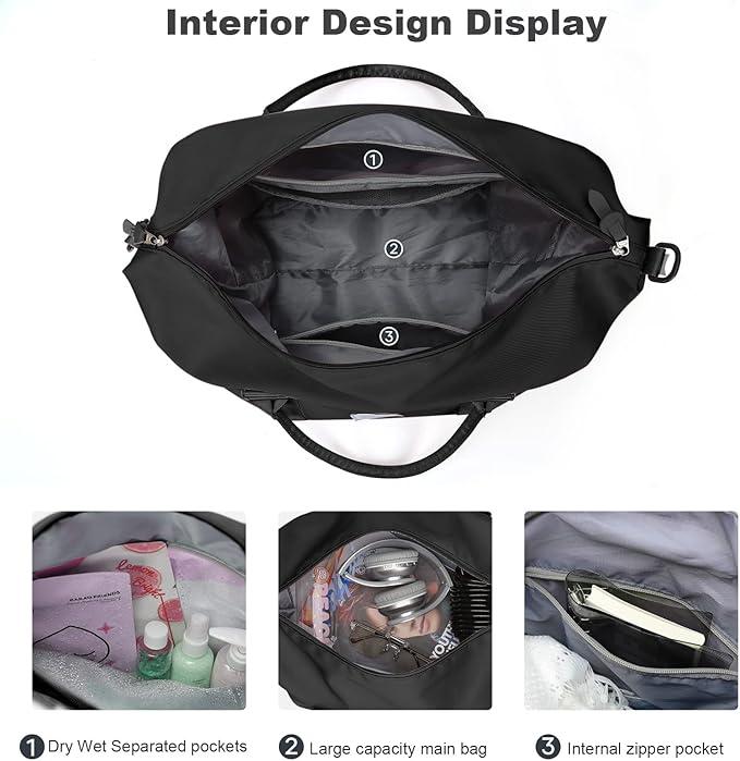 Actual product image Only-Bags.Store Large Capacity Travel Overnight Bag, Solid Colour Versatile Duffle Bag, Lightweight Business Trip