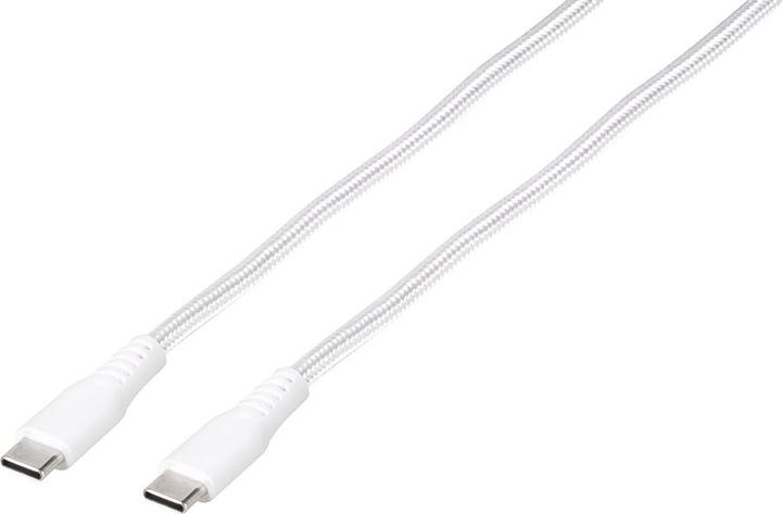 Immagine prodotto Vivanco Cavo USB-C Longlife, nylon, spina USB-C <> spina USB-C, max. 60W, bianco, 0,50m (0.50 m, USB 3.0)