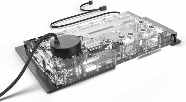 Actual product image Alphacool AGB Apex Distro Plate Y60 with D5 Apex Pump