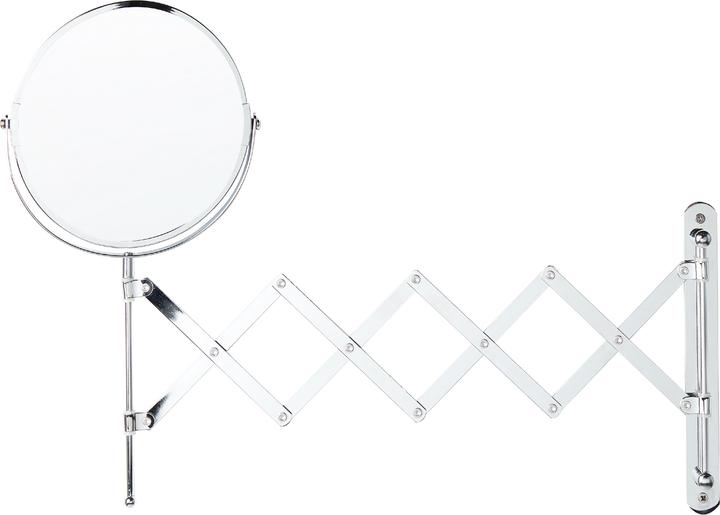 Actual product image Beliani Wall mirror with pull-out function ø 19 cm silver YVELINES