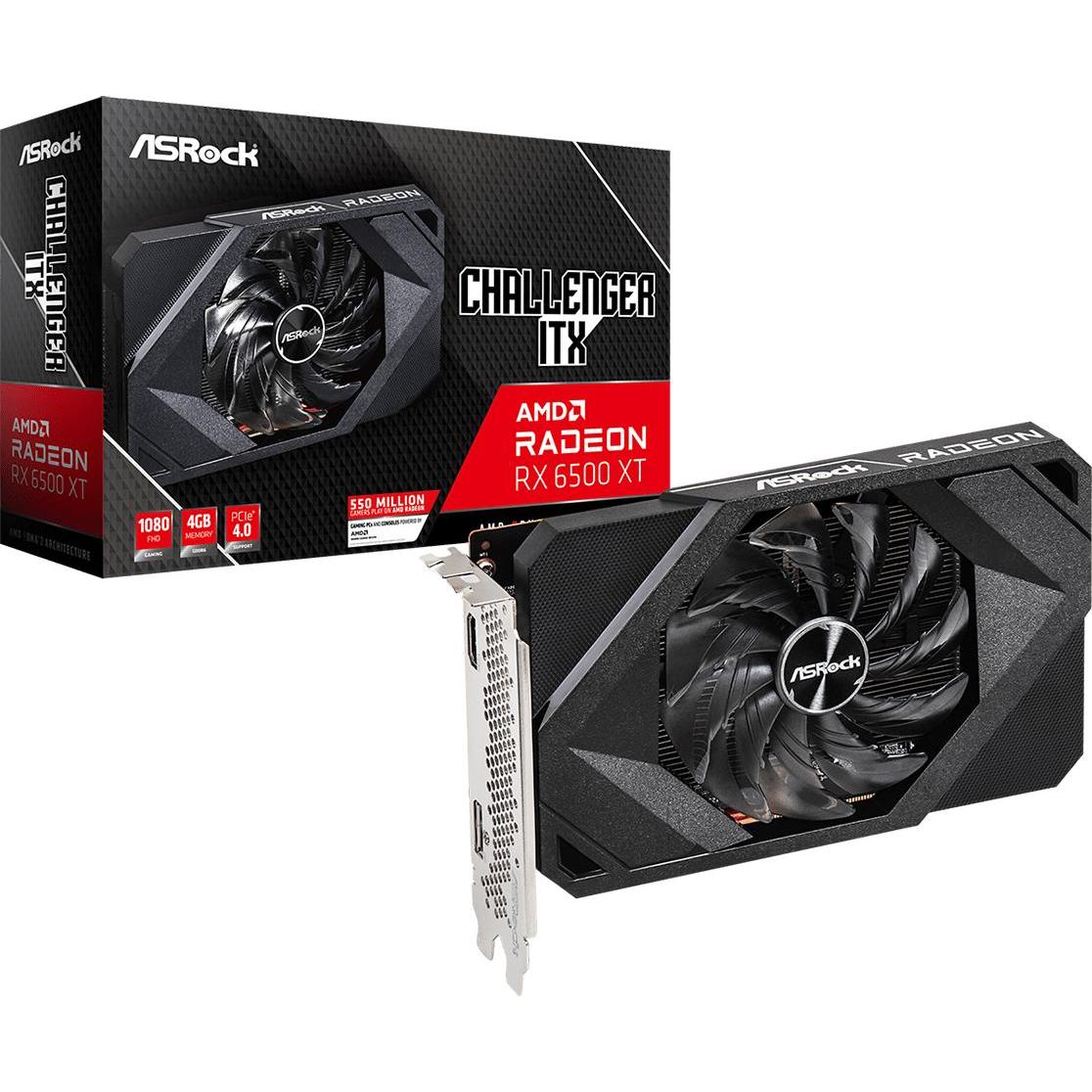 AsRock RX6500XT Challenger ITX HDMI/DP DDR6 (4 GB), Grafikkarte