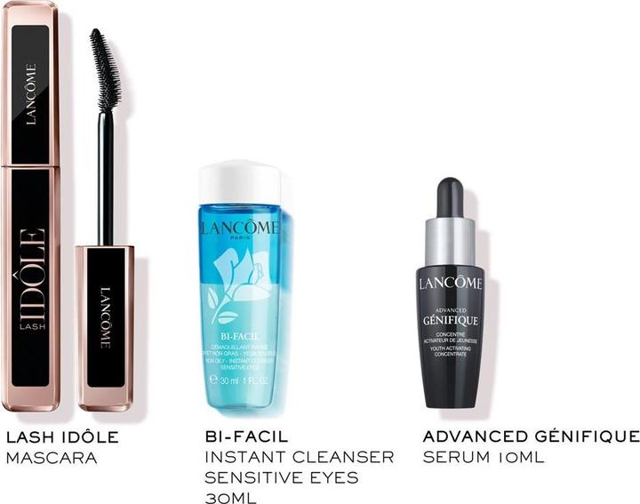 Actual product image Lancôme Lash Idôle Eye Set Lash Idôle Mascara 01 + Bi Facil Eye 30ml + Genifique Serum B 10ml (#01 Glossy Black)