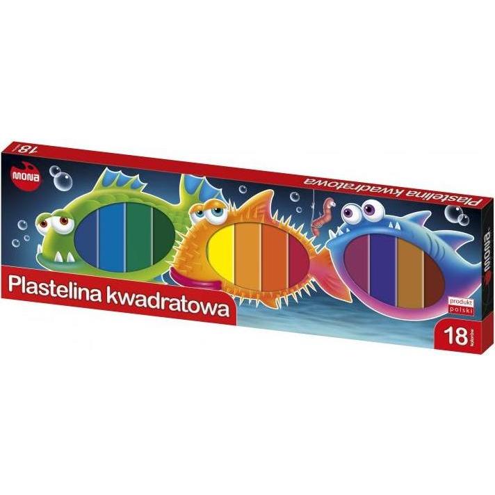 Monta Quadratisches Plastilin 18 Farben Mona