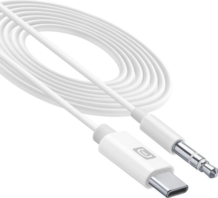 Cellularline Audiokabel AUX 100cm USB C USB Type-C auf 3,5mm Klinke (1 m, AUX Kabel)