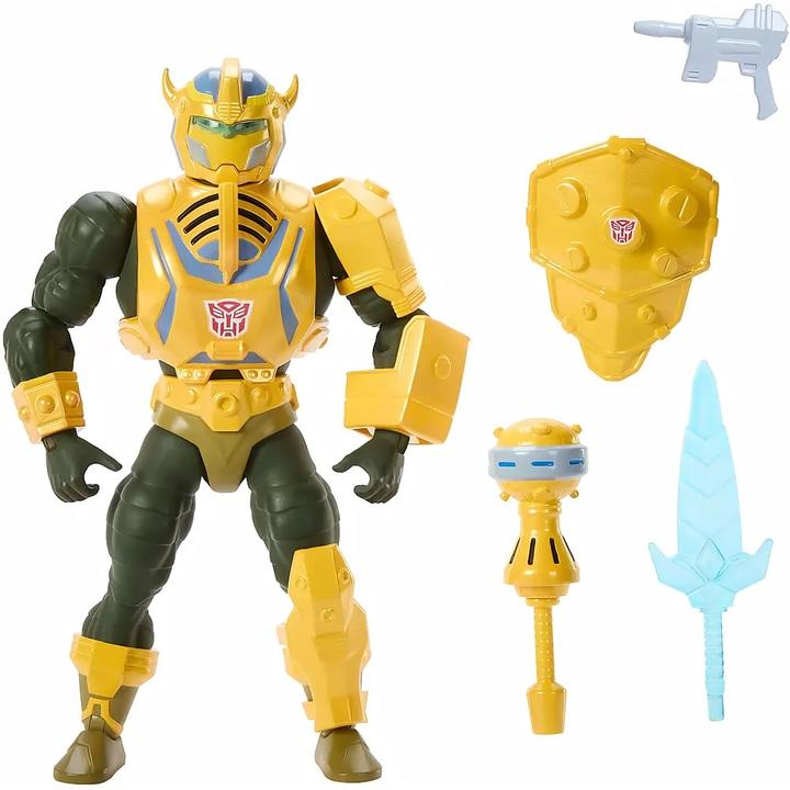 Immagine prodotto Mattel Masters of the Universe x Transformers figurina Bumblebee Armor Man-At-Arms heo Esclusiva Europea 1