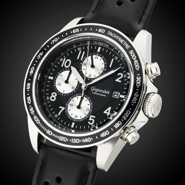 Actual product image Gigandet Analog Japanese Quartz Racing Chronograph Watch with Leather Strap