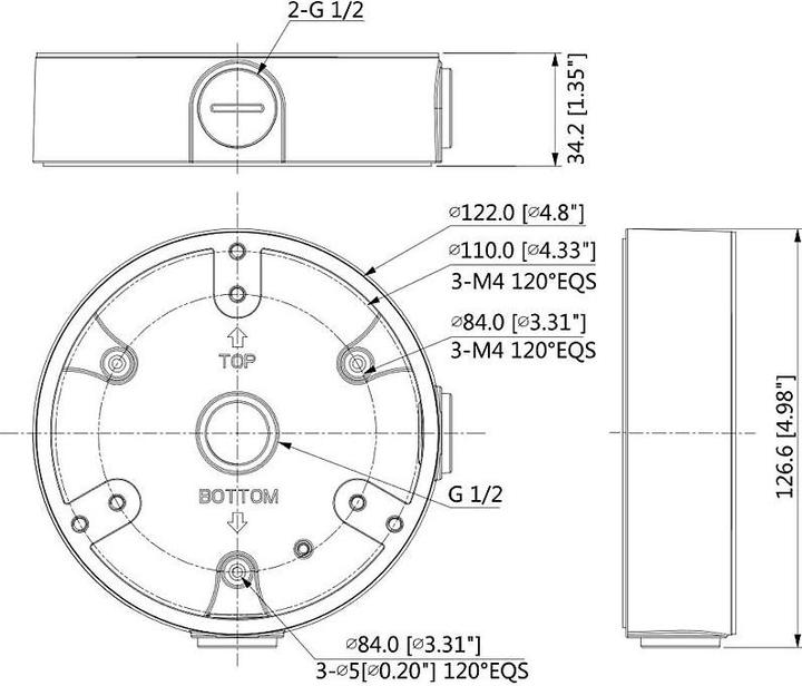 Actual product image Dahua PFA137 Junction box (Mounting kit)