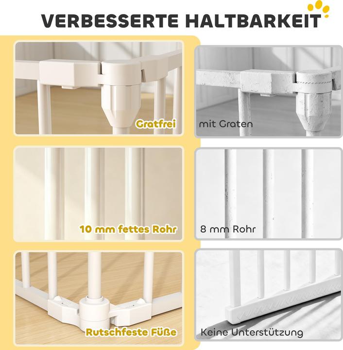 Immagine prodotto PawHut Welpenauslauf Kohlenstoffstahl, Kunststoff Weiss