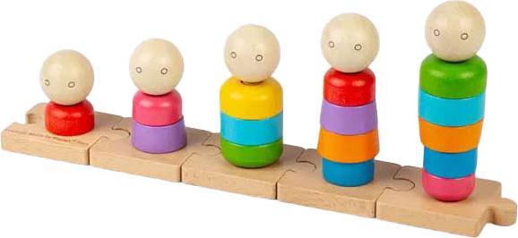 Bigjigs Stapelspielzeug „Regenbogenfamilie“ aus Holz, 25-tlg.