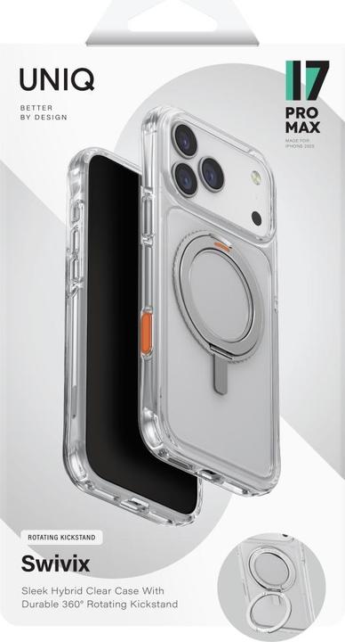 Produktbild Uniq Swivix Case for iPhone 17 Pro Max 360 Rotating Kickstand Transparent (Apple iPhone 17 Pro Max)