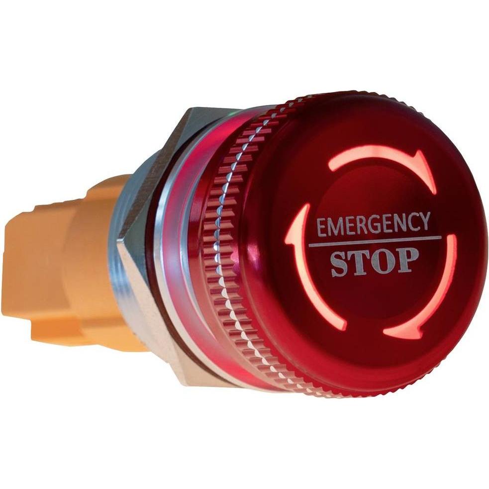 Joy-it Pulsante22NA-01 Pulsante di arresto di emergenza a interblocco meccanico Rosso, Verde (Ø x H, Pulsante + Interruttore, Rosso