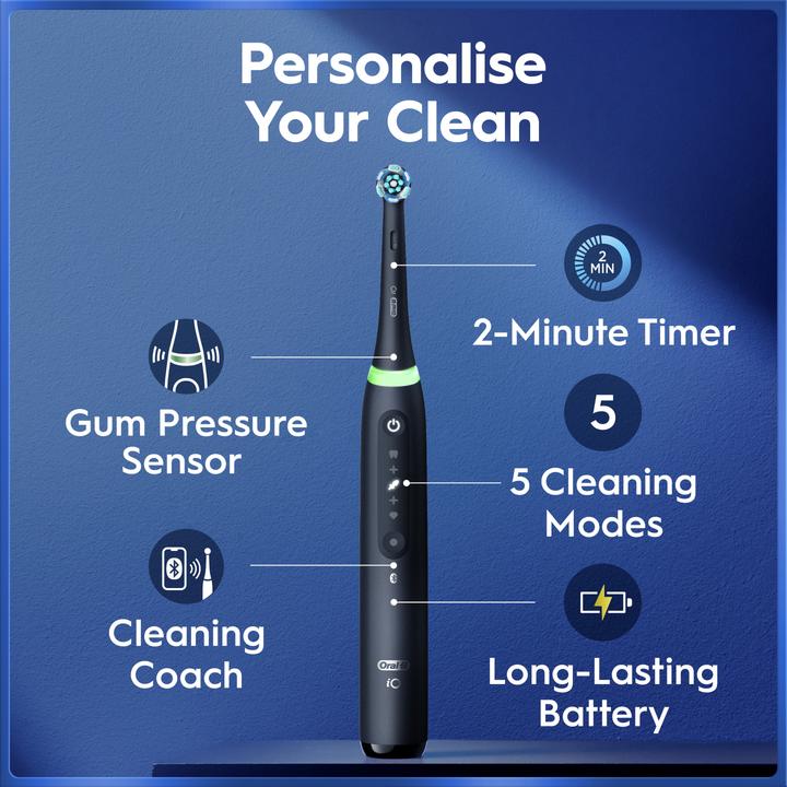 Productafbeelding Oral-B iO5 Electric Toothbrush, black and white with travel case