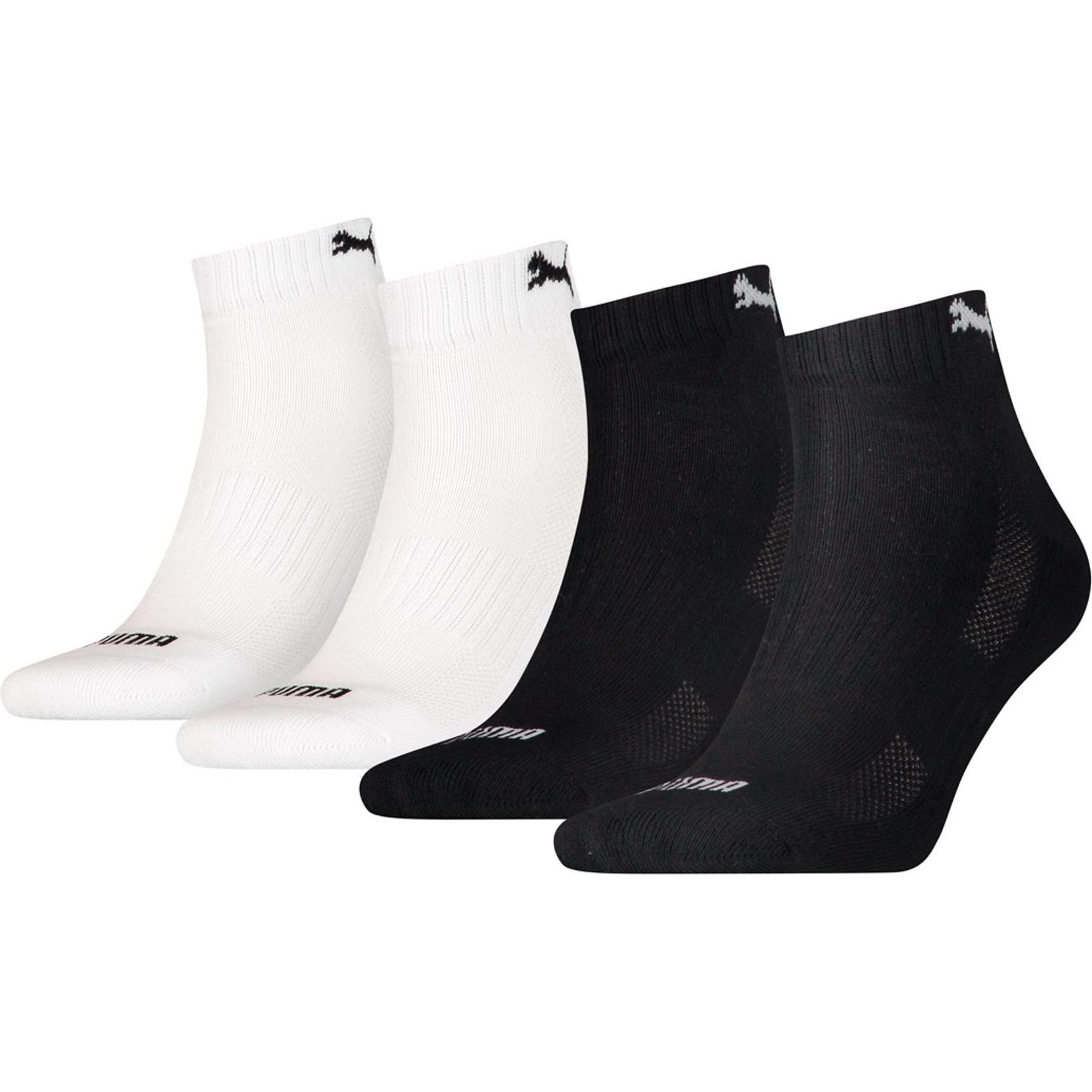 Puma, Herren, Socken, Gepolstertes Viertel 4p Unisex Ecom, Schwarz, (4er Pack, 35, 38)