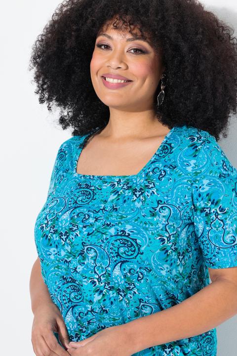 Produktbild Ulla Popken Longshirt, A-Linie, Carree-Ausschnitt, Halbarm (68)