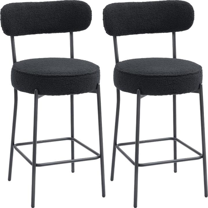 Produktbild Homcom Barhocker Polyester, Stahl Schwarz