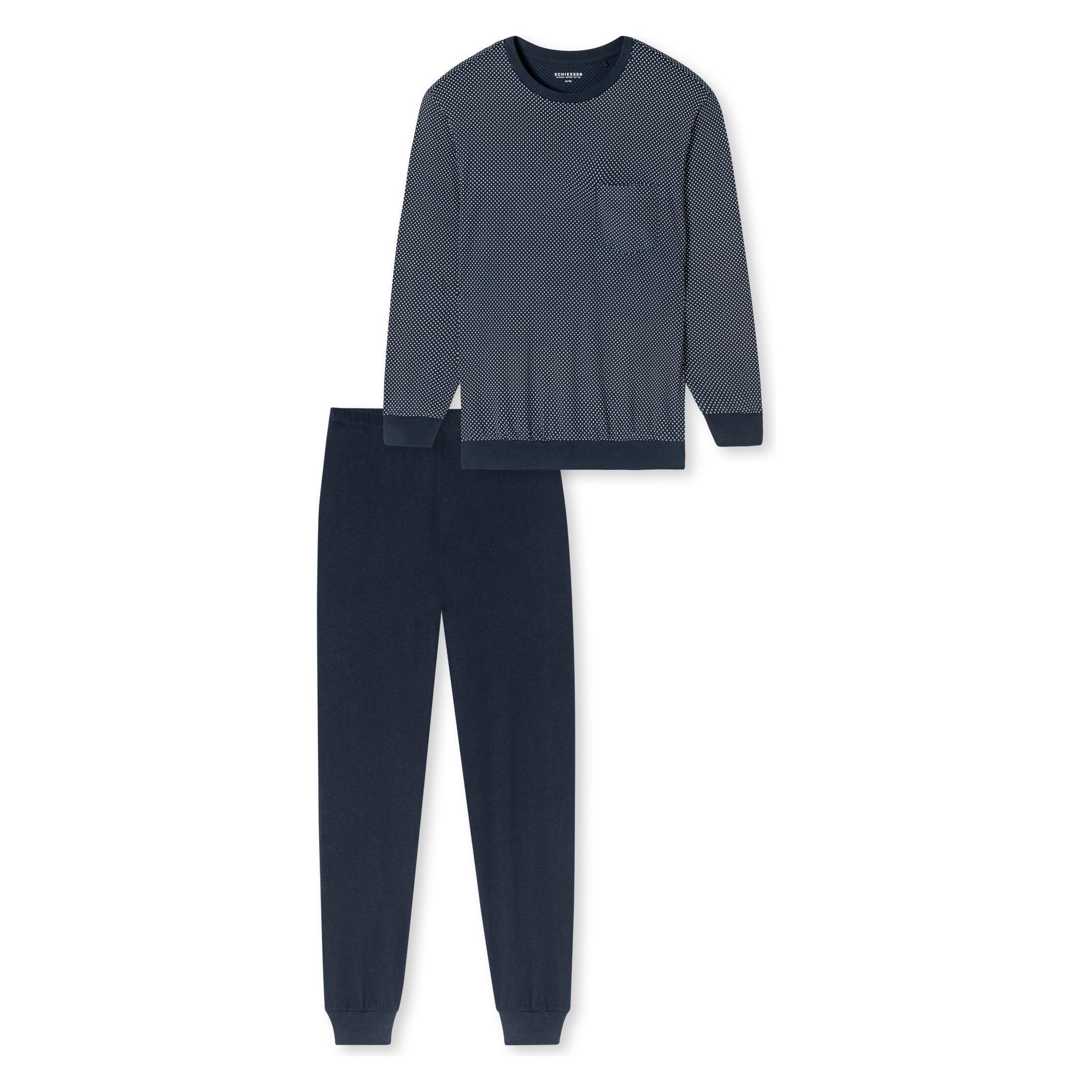 Schiesser, Mannen, Pyjama, Ensemble, Blauw, (4XL)