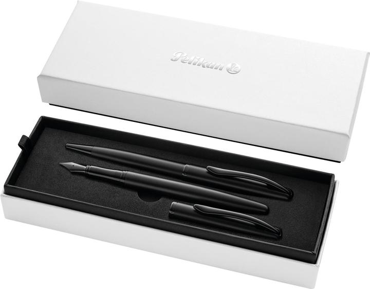 Image du produit Pelikan Füller&Kugelschreiber Jazz Noble Elegance Carbon Sch (Bleu, Bleu, 2x)