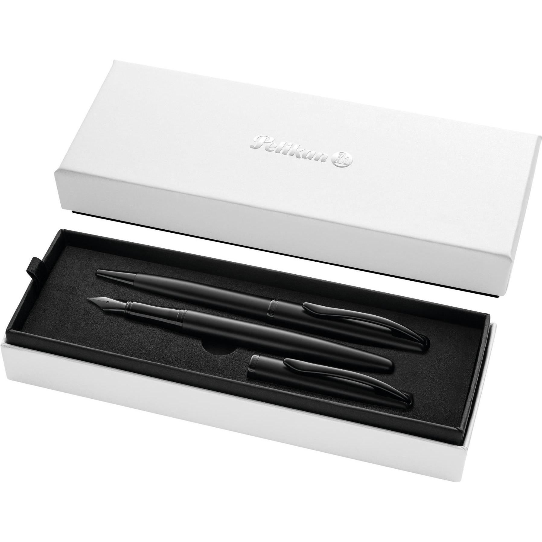Pelikan, Schreibstifte, Füller&Kugelschreiber Jazz Noble Elegance Carbon Sch (Blau, Blue, 2 x)