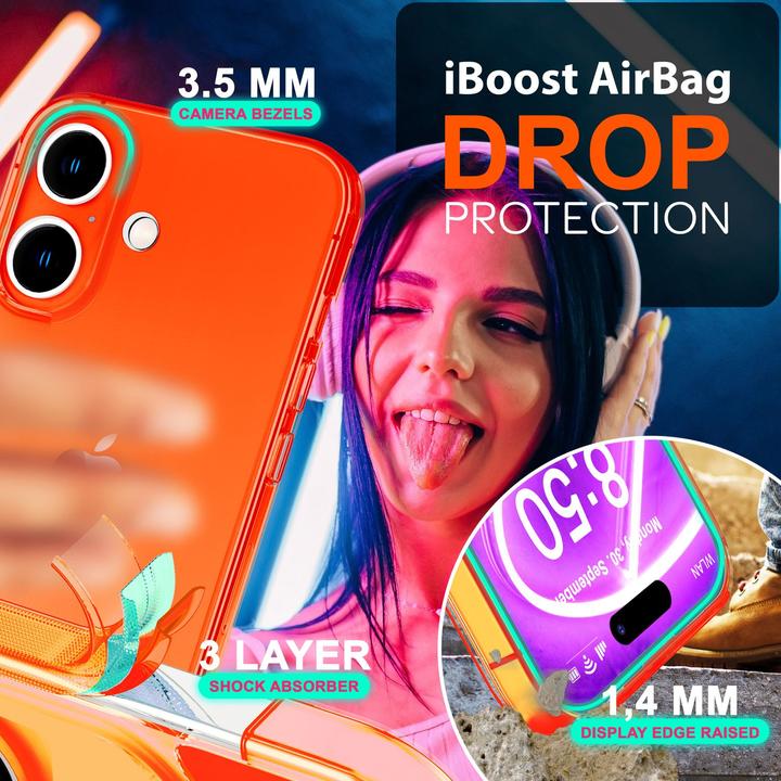 Immagine prodotto Nalia Copertura in silicone trasparente al neon (Apple iPhone 16)