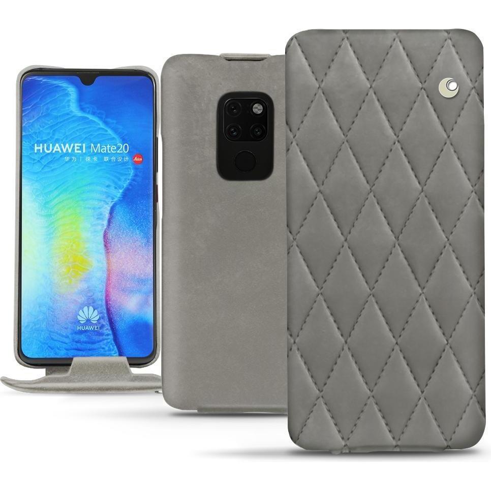 Noreve Lederschutzhülle vertikal (Huawei Mate 20), Smartphone Hülle, Grau