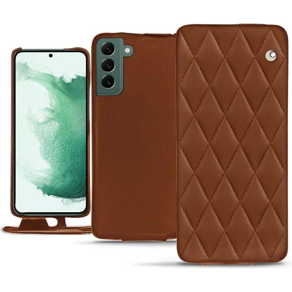 Noreve Lederschutzhülle vertikal (Samsung Galaxy S22+ 5G), Smartphone Hülle, Braun