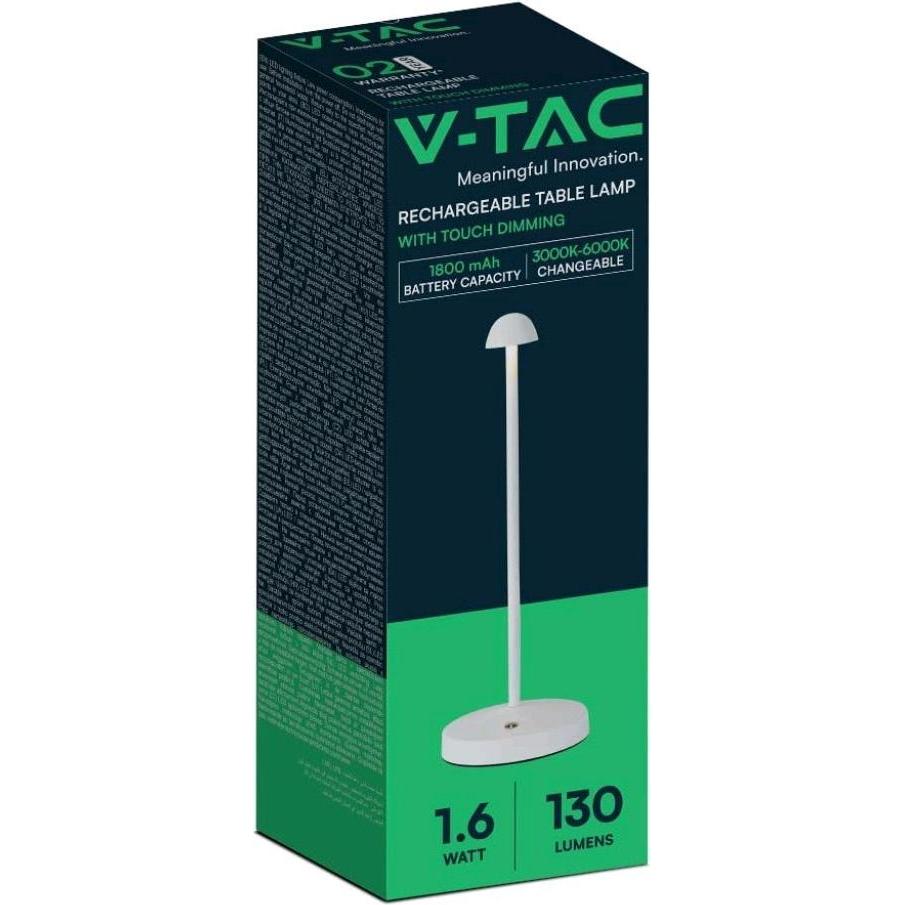 Thumbnail - V-TAC, Tischlampe, VT1073 16 W TischLampe IP20Weiss (130 lm)