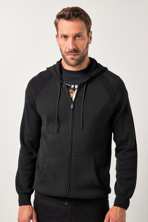 Produktbild JP1880 Strickjacke, elastischer Strick, Kapuze, Känurutasche, bis 7 XL (L)