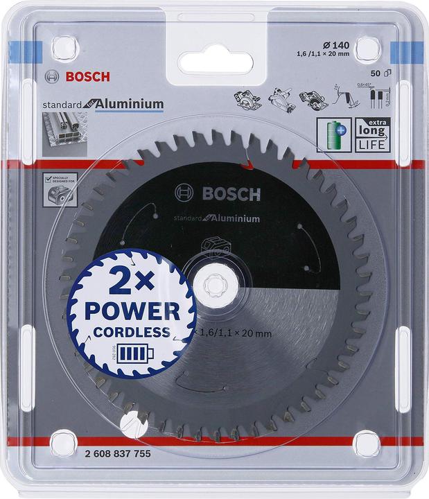 Actual product image Bosch Professional Zubehör PRO Aluminium cordless circular saw blade, 140 x 1.6 x 20 mm