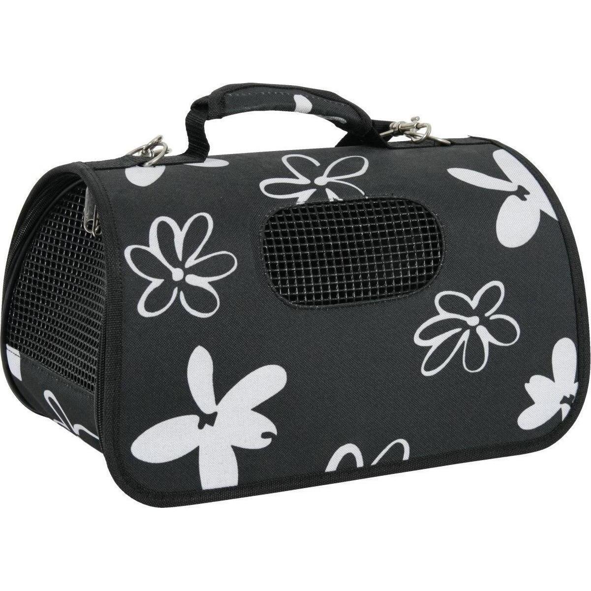 Panier de transport Flower. taille S. couleur noir. pour chat ou chien.