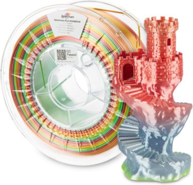 Actual product image Filament PLA Rainbow Fusion 1.75mm 1kg (PLA, 1.75 mm, 1000 g, Multicoloured)