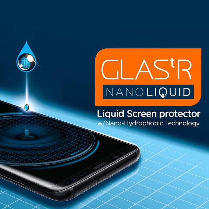 Actual product image Spigen Glass.tR Nano Liquid (1 Piece, Samsung Galaxy S9)